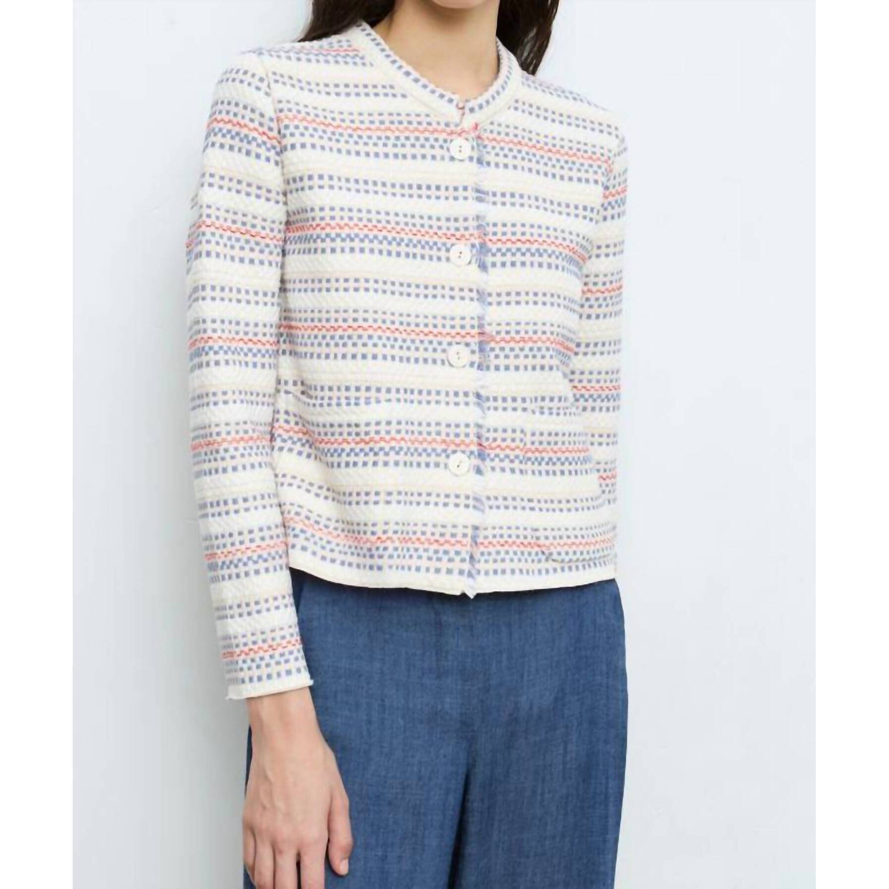 New Aldo Martins Woven Long Sleeve Sweater Jacket In White